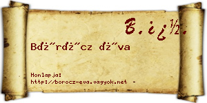 Böröcz Éva névjegykártya
