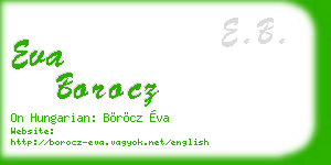 eva borocz business card